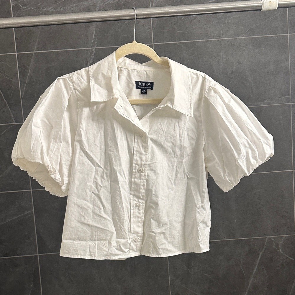 J. Crew Off-White Regenerative Cotton Blouse